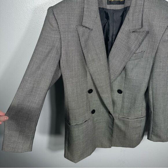 Giorgio Sant’Angelo Vintage Double-Breasted Long Line Pure Wool Blazer Size 8 - Picture 3 of 15